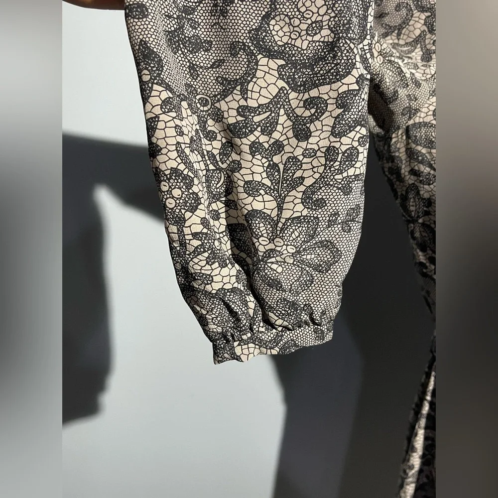 Rebecca Taylor Black and Cream Lace Dress - Picture 11 of 13